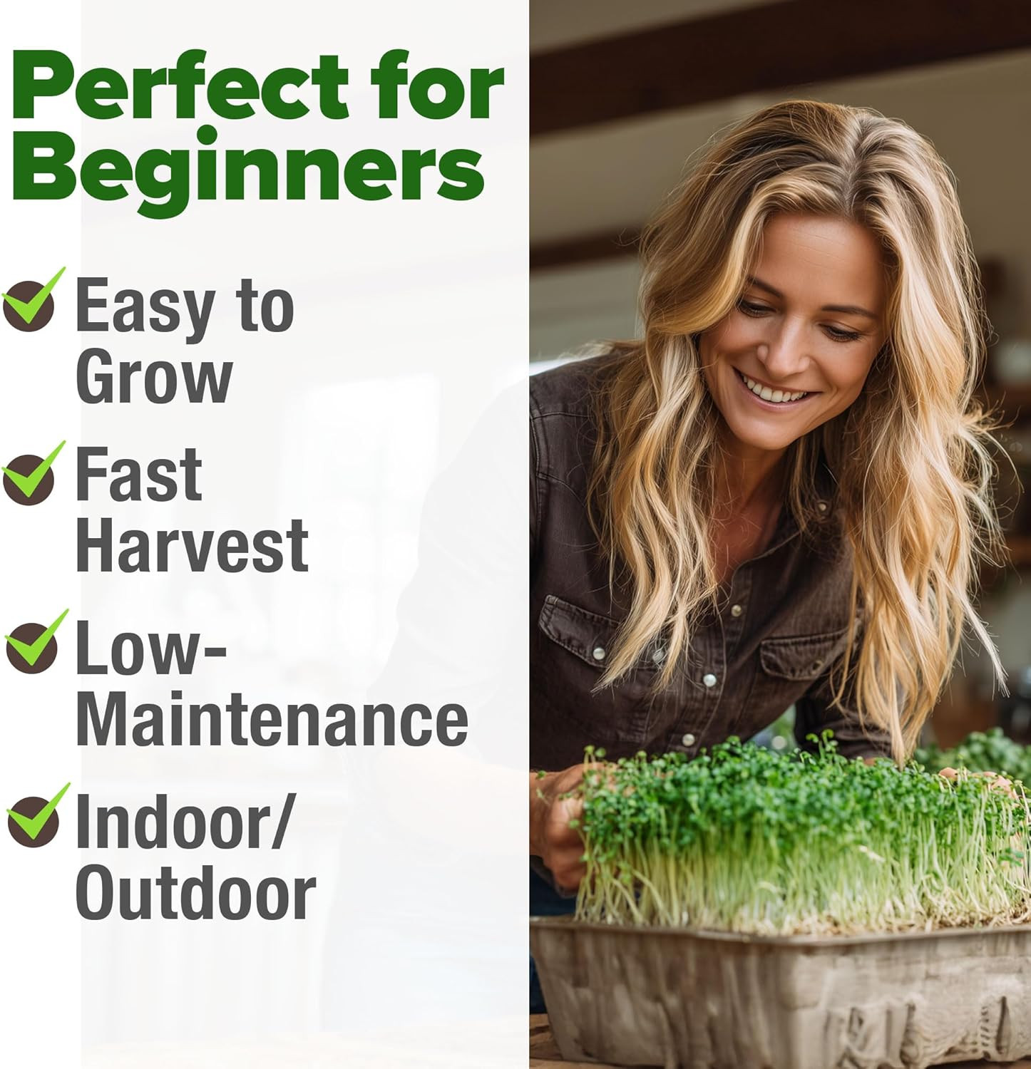 Premium Non-GMO Sprouting Seeds Mix 118,200+ Seeds Microgreens 4 Variety Blend B