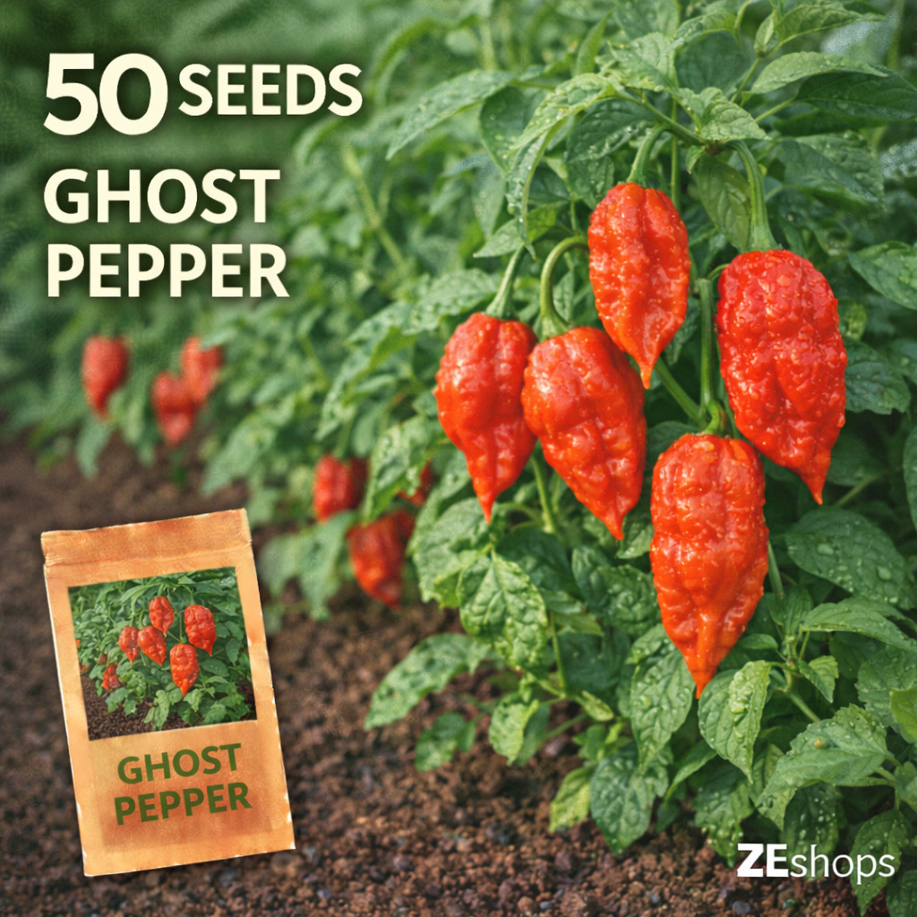 50 Ghost Pepper Seeds – Extremely Hot Chili Pepper for Planting