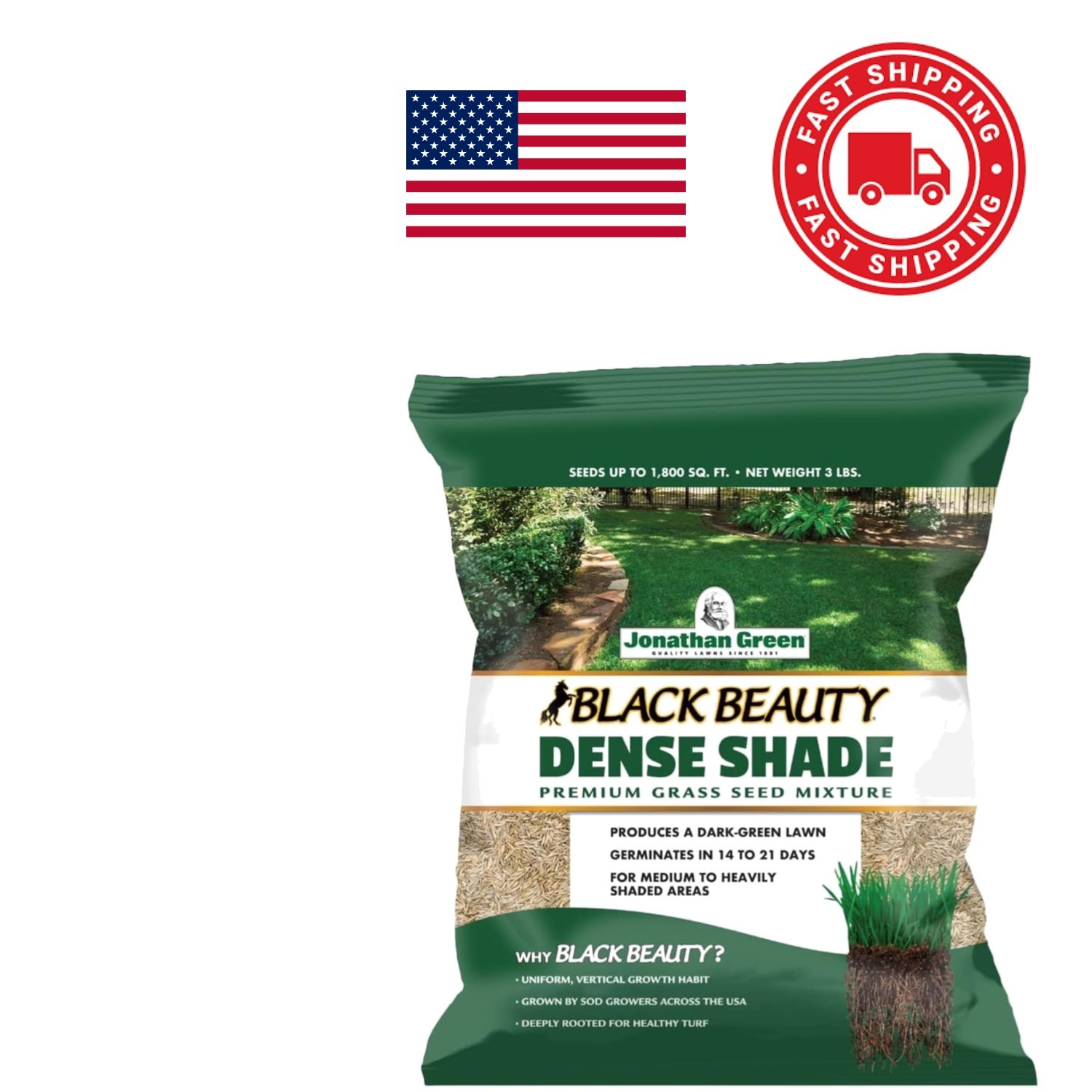 Shade Resistant Grass Seed 3 lb Coverage up to 1800 Square Feet