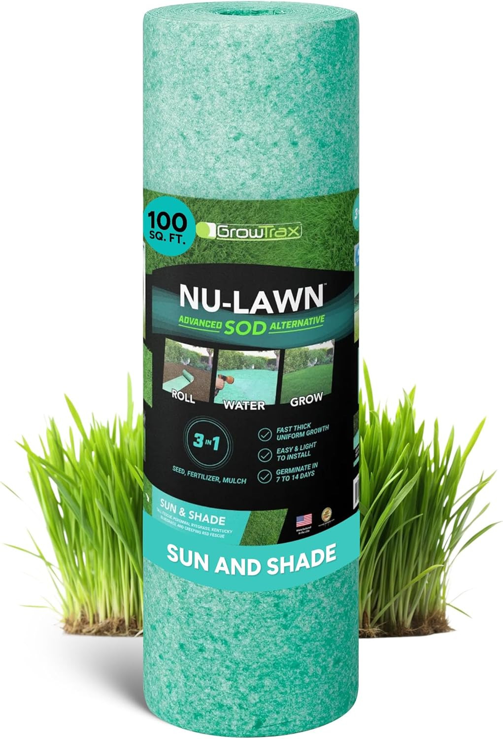 Biodegradable Grass Seed Mat – 100 Sqft Year round Green – Grass Seed and for La