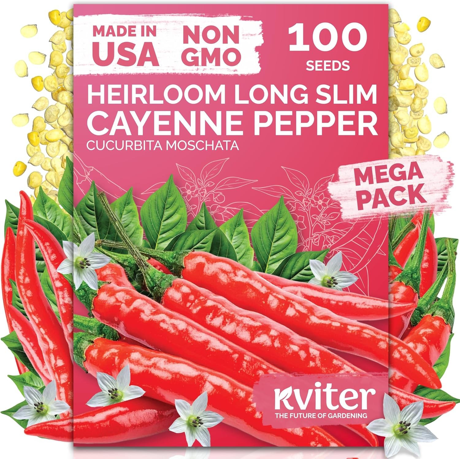 100 Cayenne Long Slim Hot Pepper Seeds (Capsicum annuum) – Cayenne Pepper Seeds,