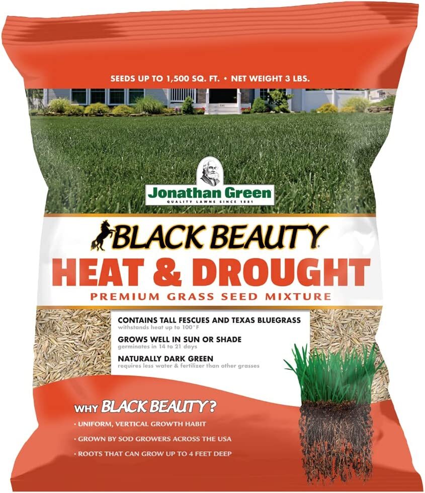 Jonathan Green Black Beauty Heat & Drought Resistant Grass Seed Mix, 3 lb