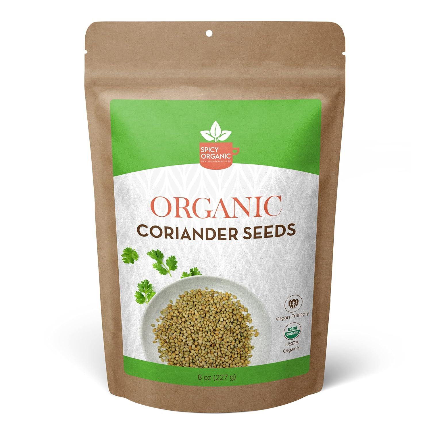 SPICY ORGANIC Whole Coriander Seeds (Semillas De Cilantro) – 8 Oz Bulk – Non-Gmo