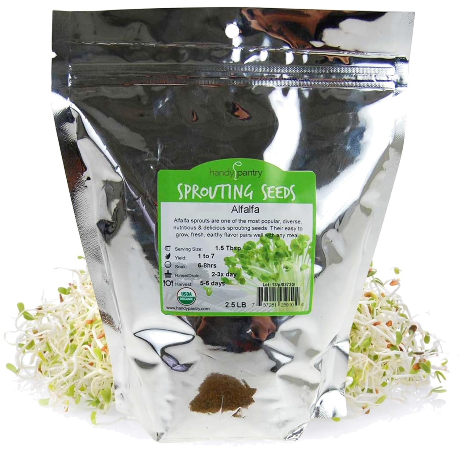 Bulk Organic Alfalfa Sprouting Seed – 2.5 Lbs