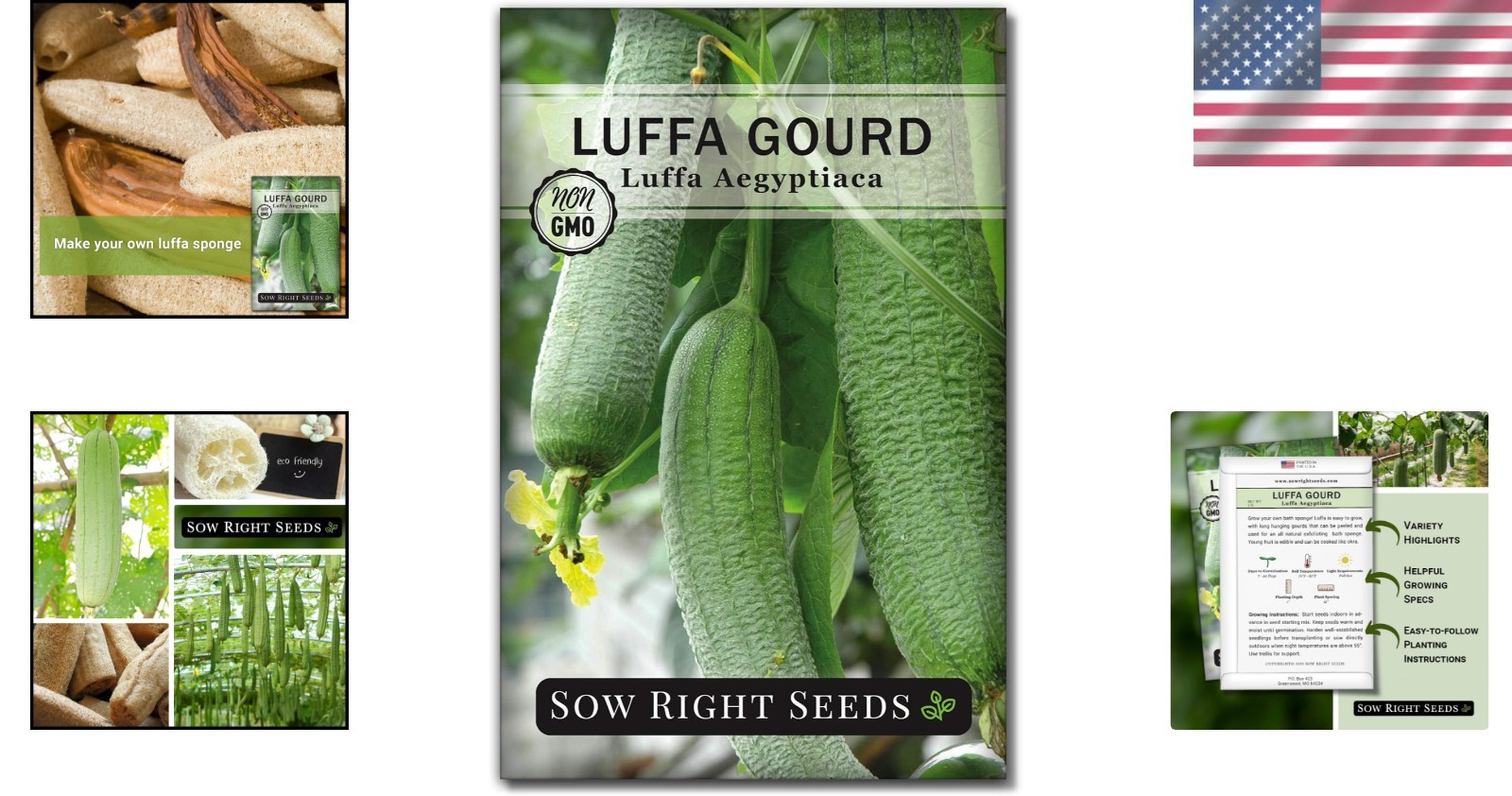 Luffa Gourd Seed Packet: Easy Growing Instructions for Exfoliating Bath Sponge