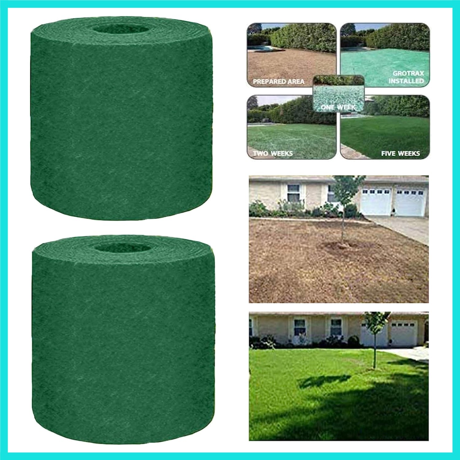 Grass Seed Mat Roll, Biodegradable Lawn Seed Mat,Backyard Plant Growing Grass…