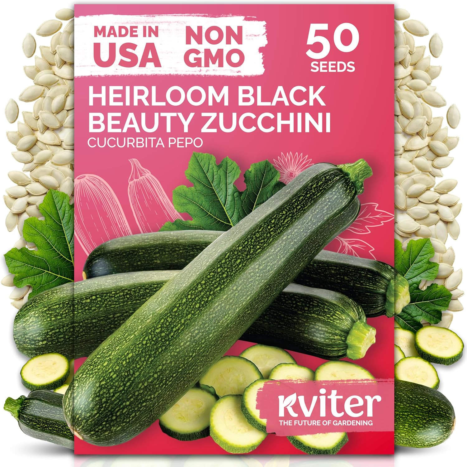 50 Black Beauty Zucchini Seeds for Planting (Cucurbita Pepo) – Non-Gmo Heirloom