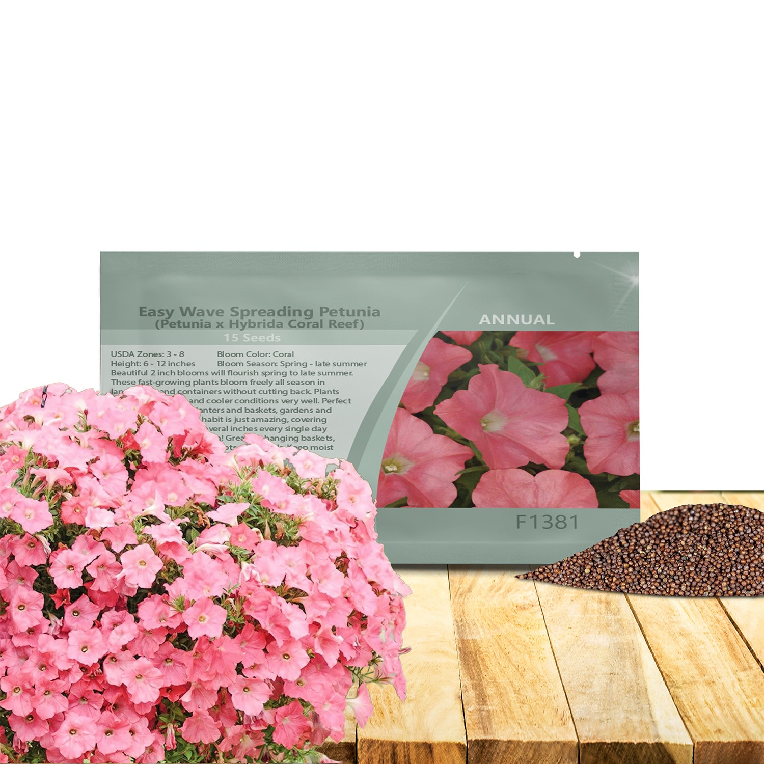 30 Seeds Easy Wave Spreading Petunia Coral Reef Flower Seeds
