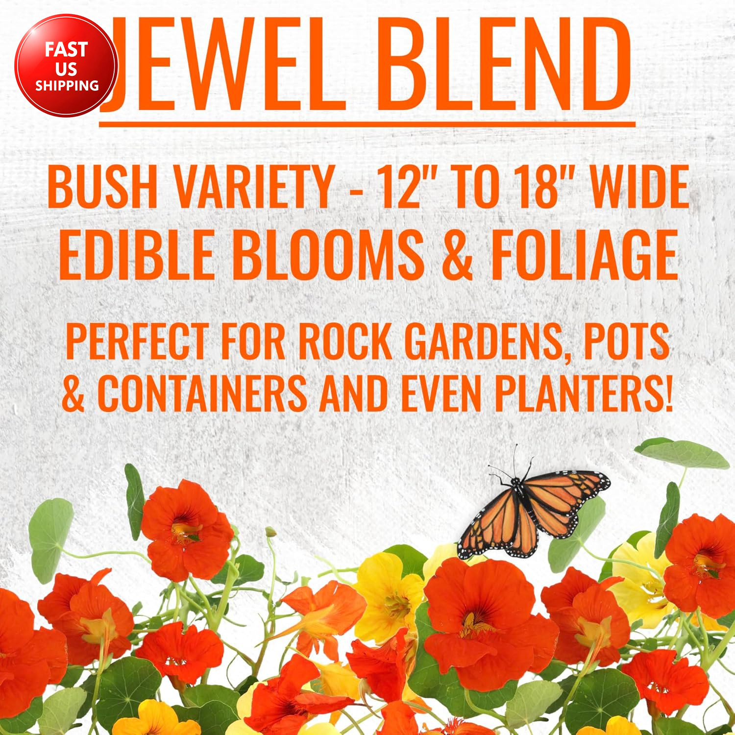 Nasturtium Seeds for Planting Edible Flowers – Collection Set of Jewel Blend & D