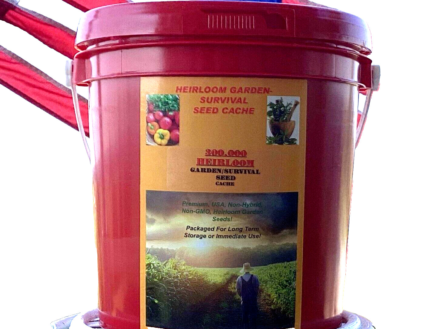 Survivalist/Prepper Seed Cache, Huge 300,000 Veggie, Fruit & Sprout Seeds