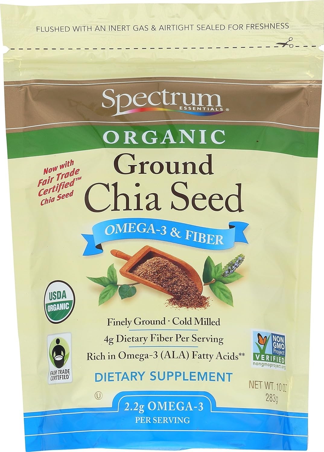 10 oz Organic Ground Chia Seed – Versatile Superfood for Smoothies and Baking