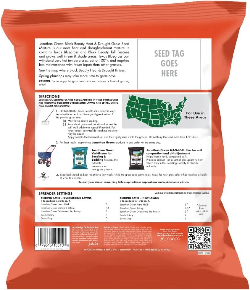 Luxurious Green Lawns: 7 lb Black Beauty Heat & Drought Resistant Grass Seed