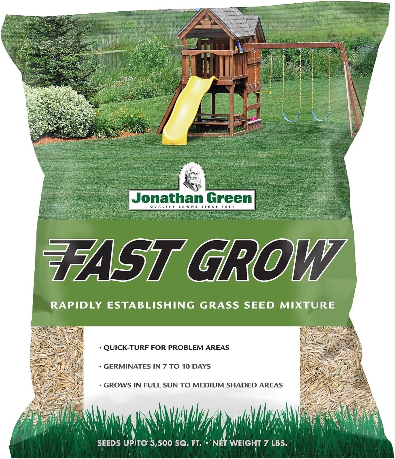 Fast Grow Grass Seed (7 lb) – Perfect for Quick Lawn Establishment & Overseeding