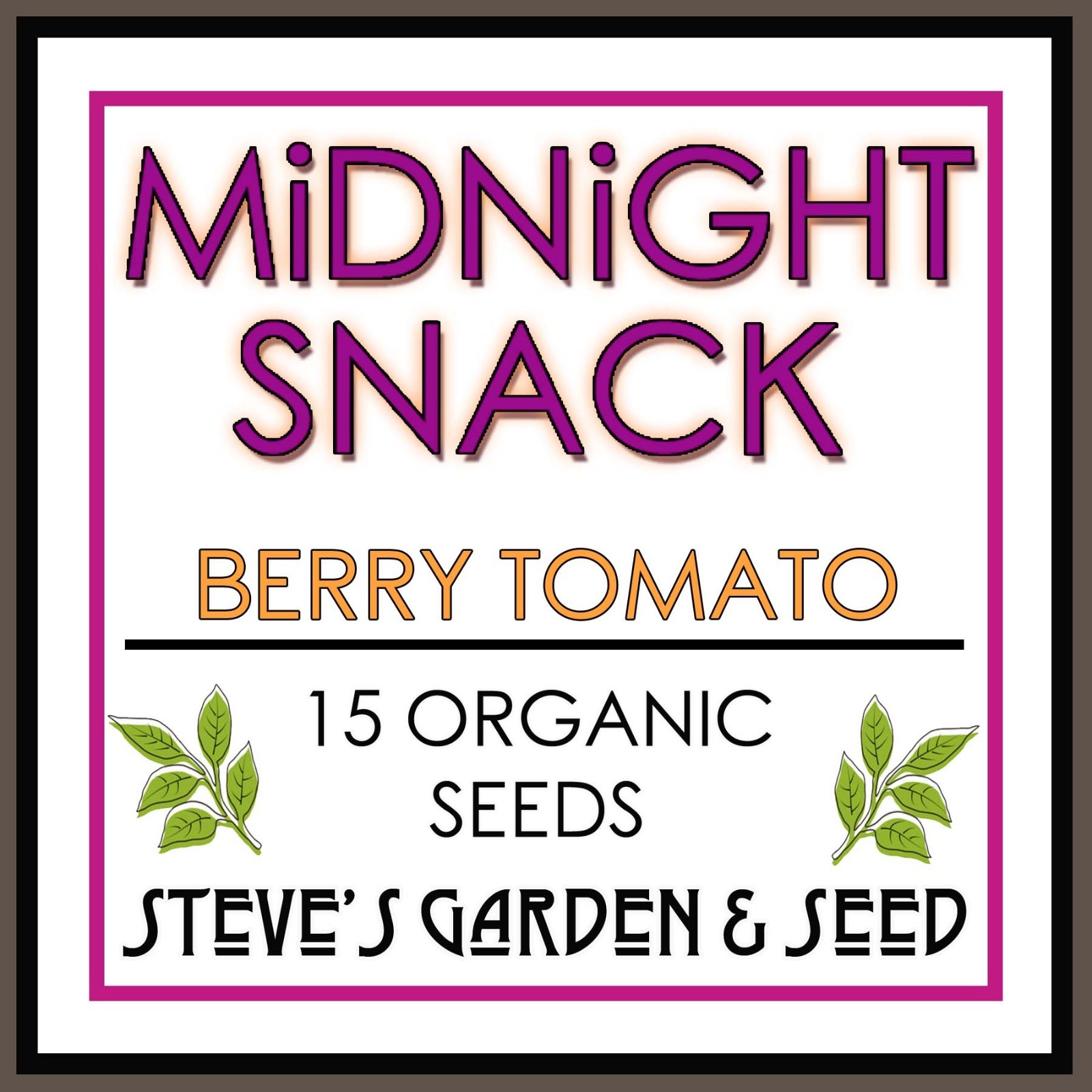 Midnight Snack Tomato Seeds – 15 Seeds | Sweet, Dark Purple Heirloom Tomatoes
