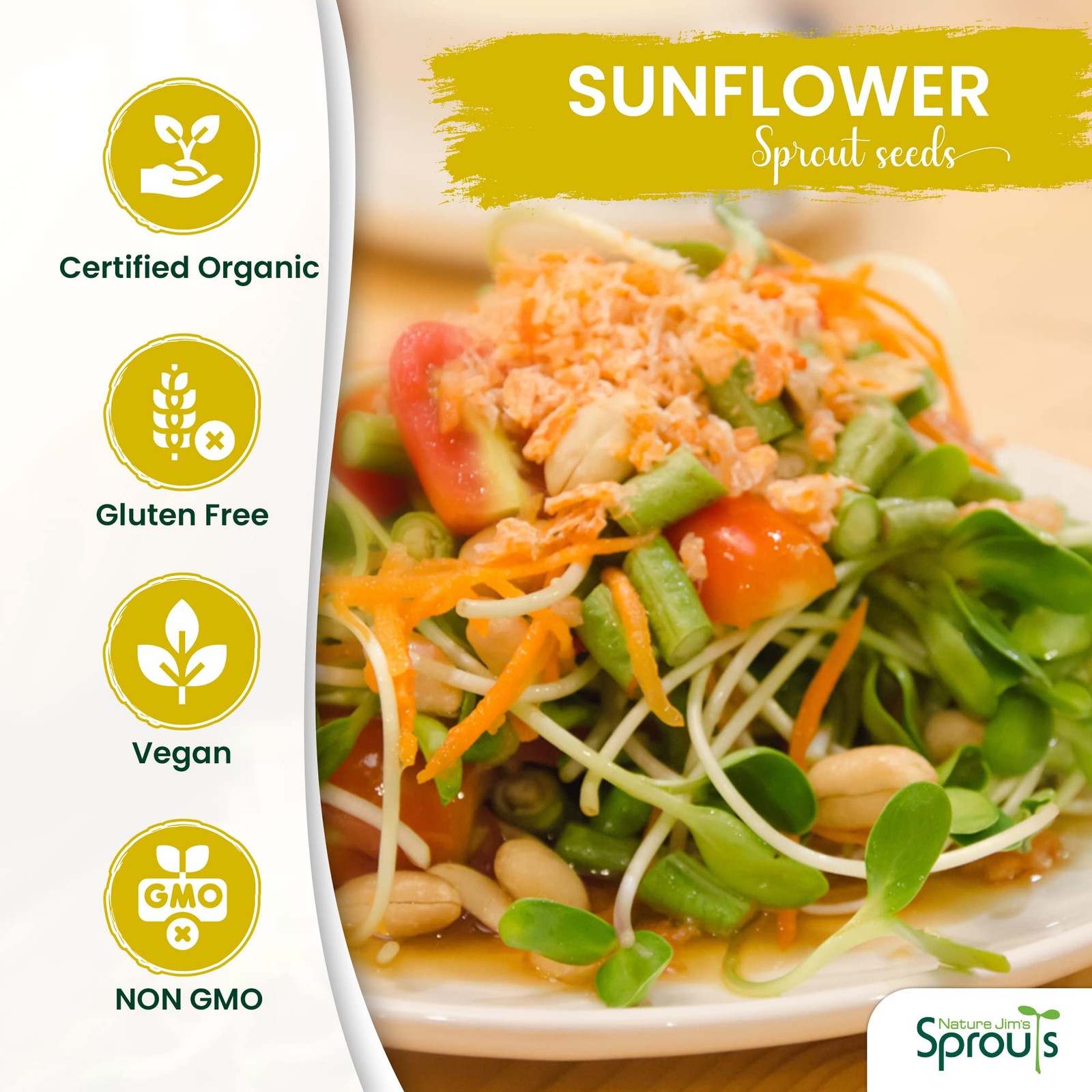 Sunflower Seeds organic for Sprouting Non-GMO Premium Seeds