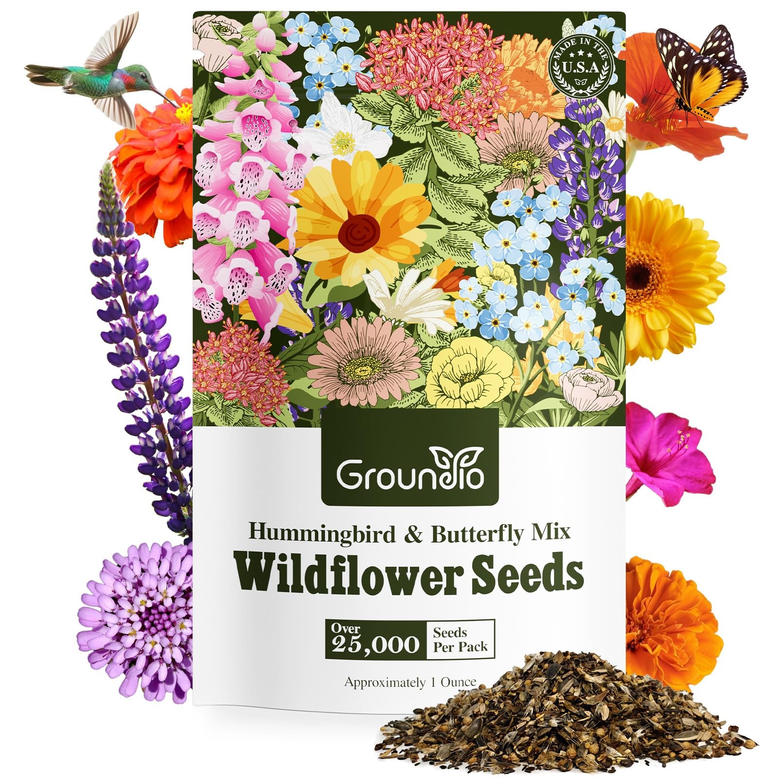 Wildflower Seeds Mix, 24 Varieties Perennial & Annual Seeds for Hummingbirds …
