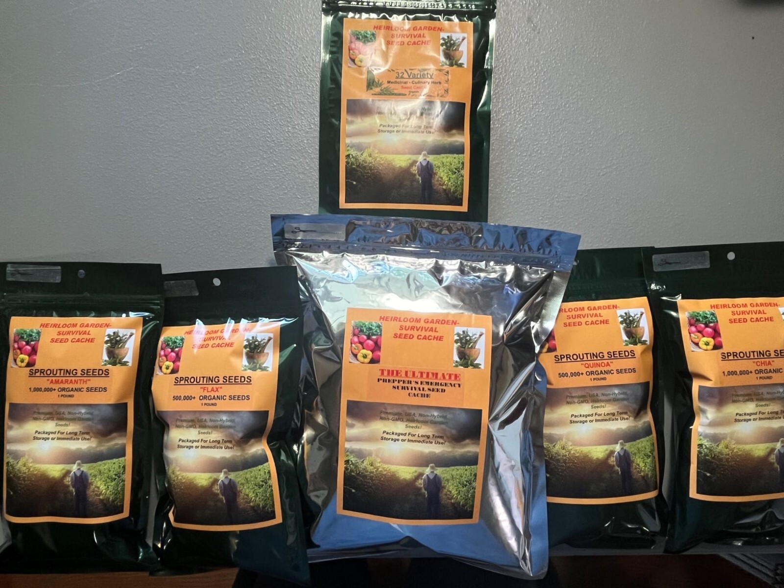 PREPPERS DOOMSDAY SURVIVALIST CACHE 167 Varieties! 4LBS SPROUTS 3 Million SEEDS