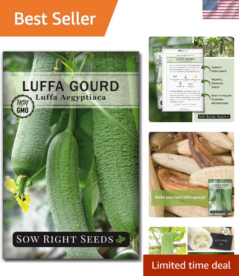 Luffa Gourd Seed Packet: Easy Growing Instructions for Exfoliating Bath Sponge