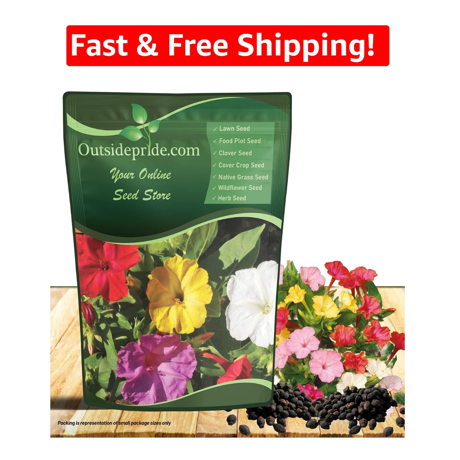 1/4 lb Four O’clock Flower Seeds – Easy, Deer-Proof Blooms for Pollinators