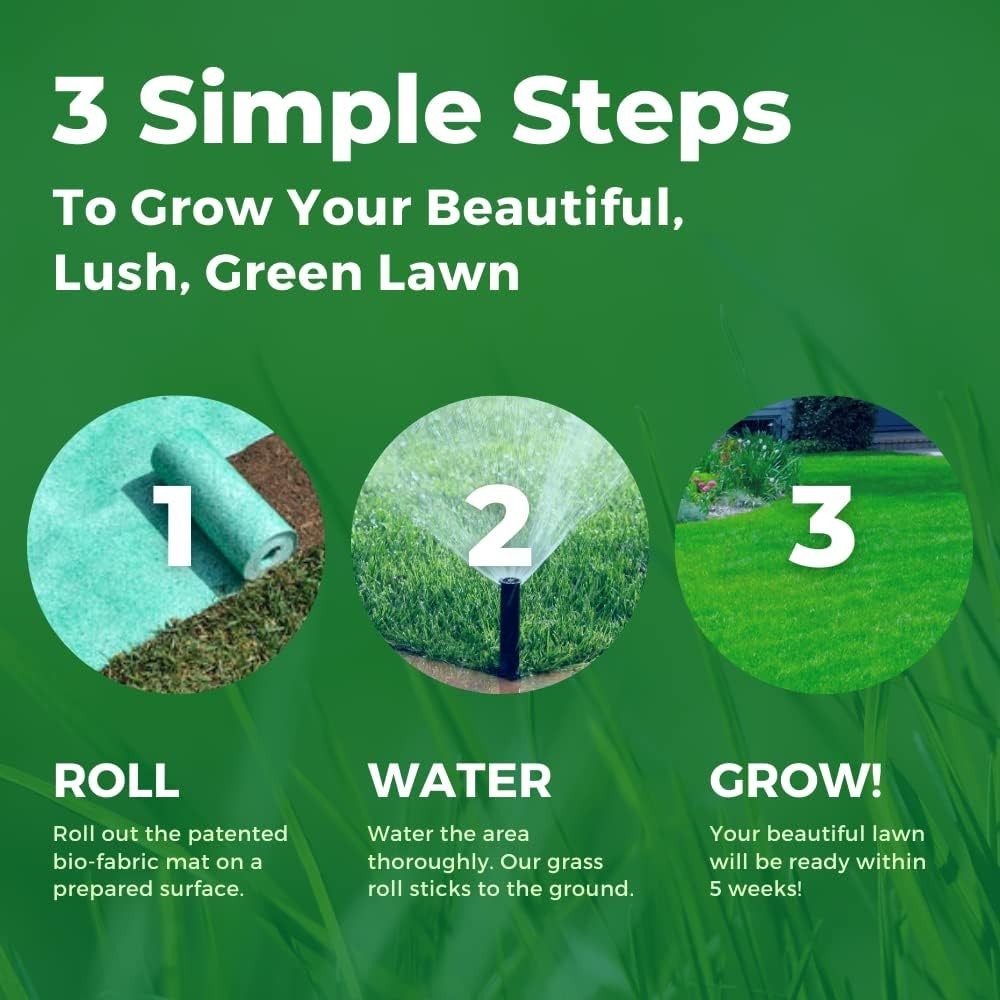 Sustainable Bermuda Rye Grass Seed Mat – 50 SQFT for Lush Outdoor Lawns