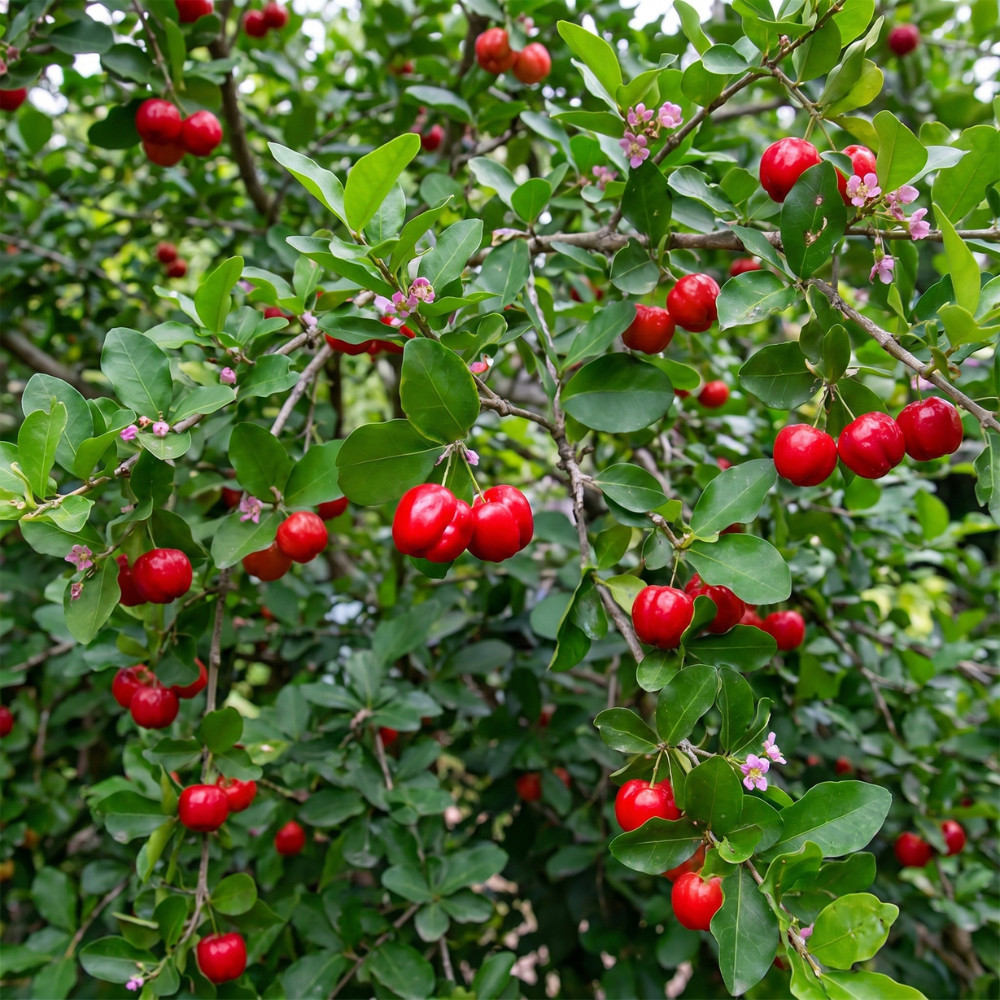 Barbados Cherry Live Plant 4-6 Inches Tall Rooted Acerola Fruit Tree