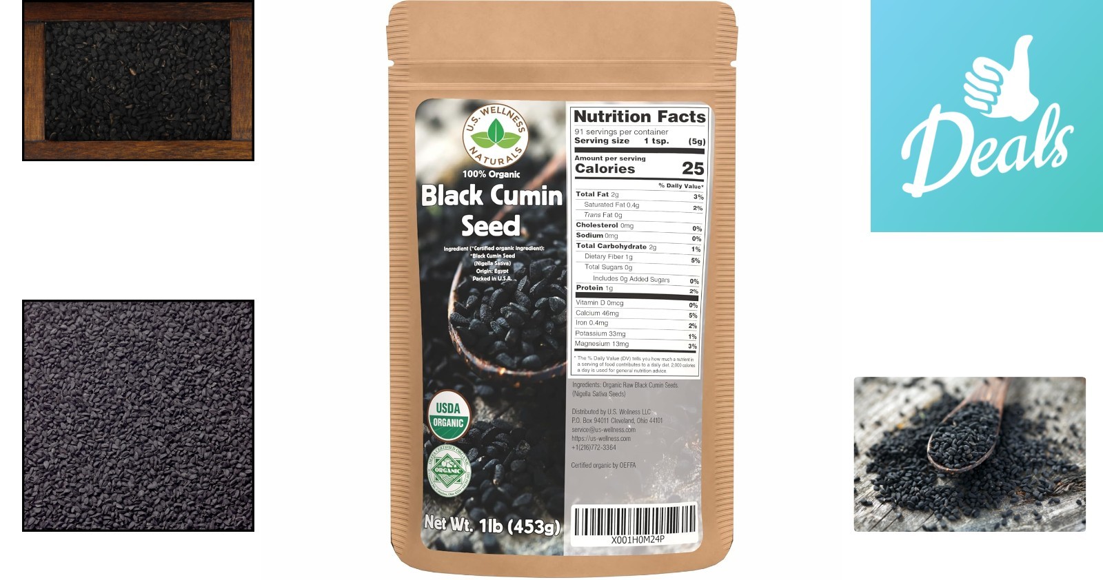 USDA Certified Organic Black Cumin Seeds 1lb – Perfect for Cooking and Dyeing