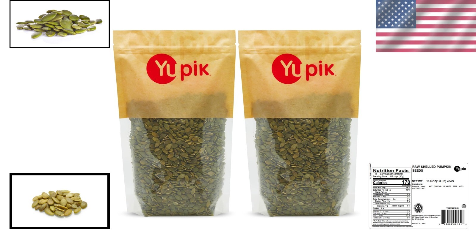 Nutty Crunchy Raw Pumpkin Seeds (Pepitas) – 1 lb Twin Pack for Cooking & Baking