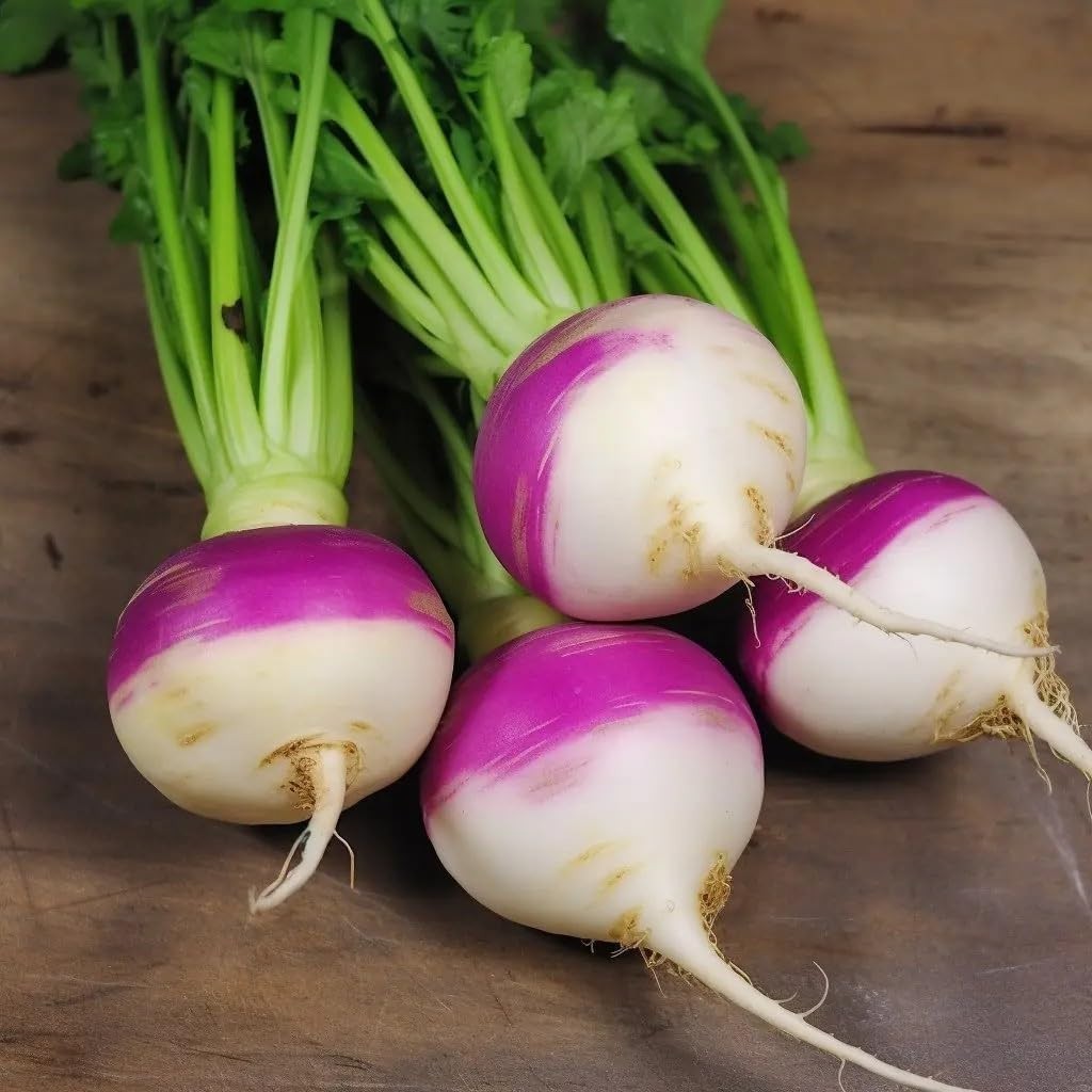 GMO Free Purple Top Turnip Seeds, Ideal for Sandy Soil and Full Sun Exposure