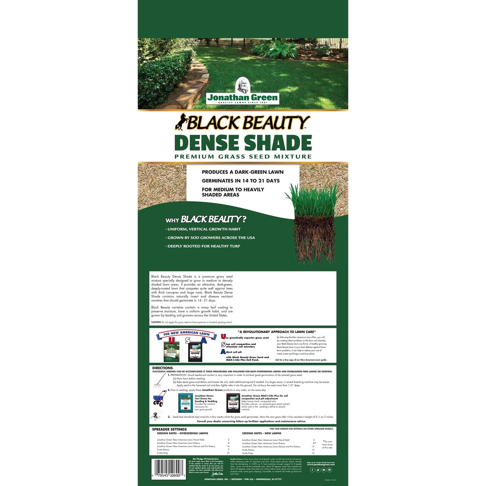 Jonathan Green (#10622) Black Beauty Dense Shade Grass Seed Mix, 1lb bag