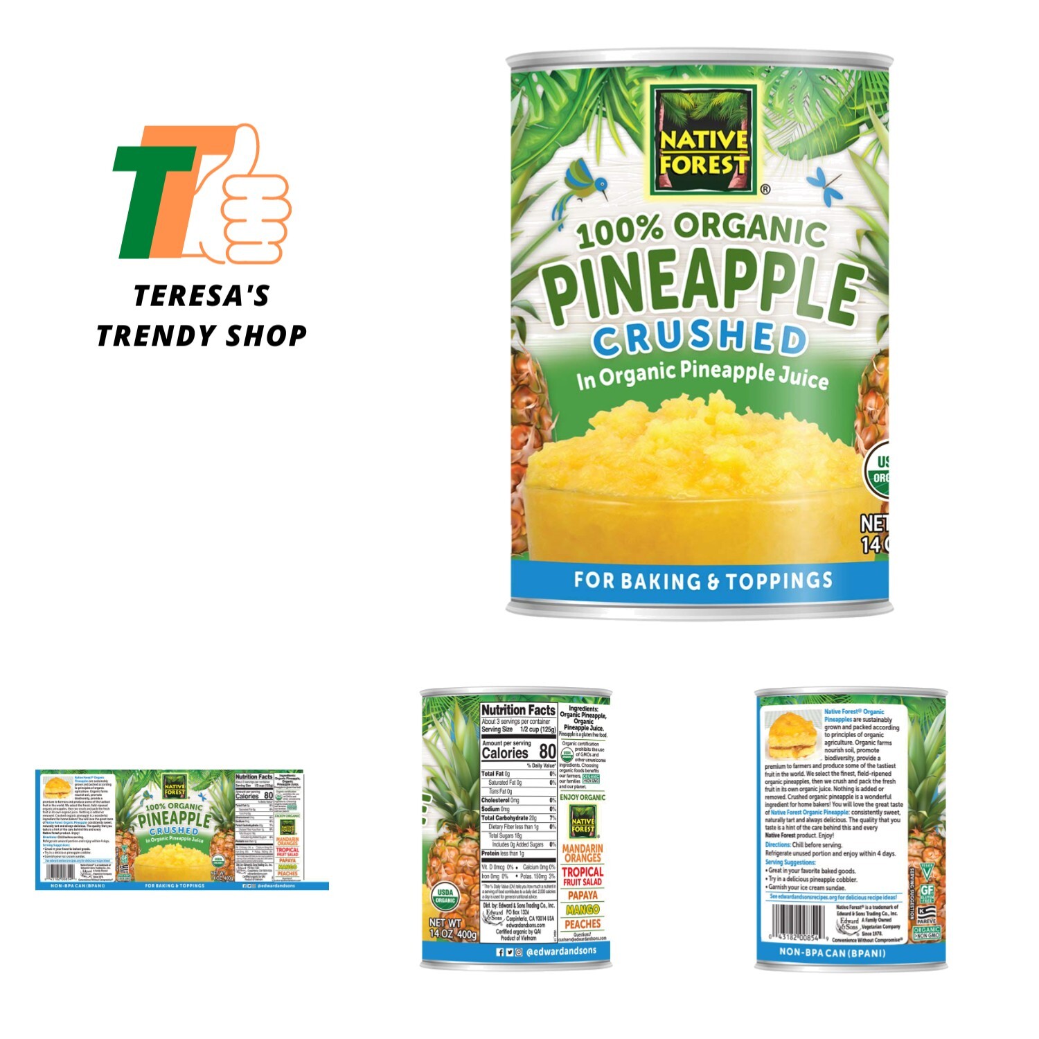 Native Forest Organic Crushed Pineapple – Crushed Pineapple Canned, Canned Fr…