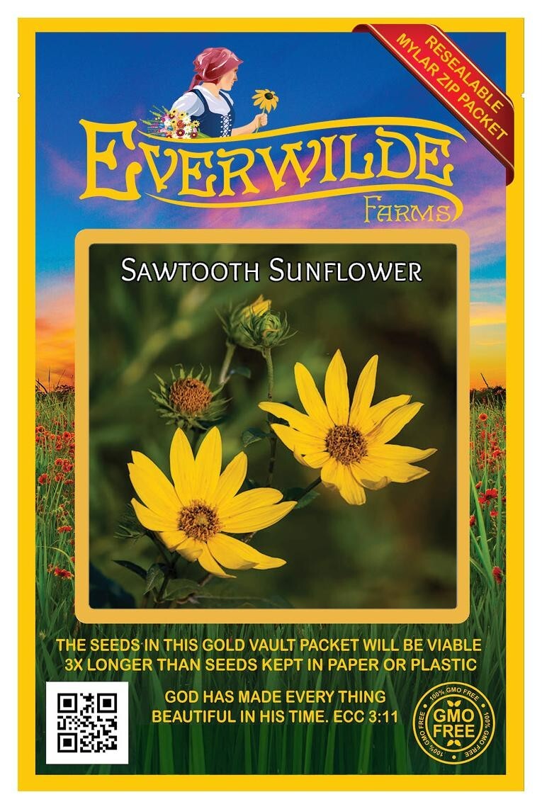 150 Sawtooth Sunflower Wildflower Seeds – Everwilde Farms Mylar Seed Packet