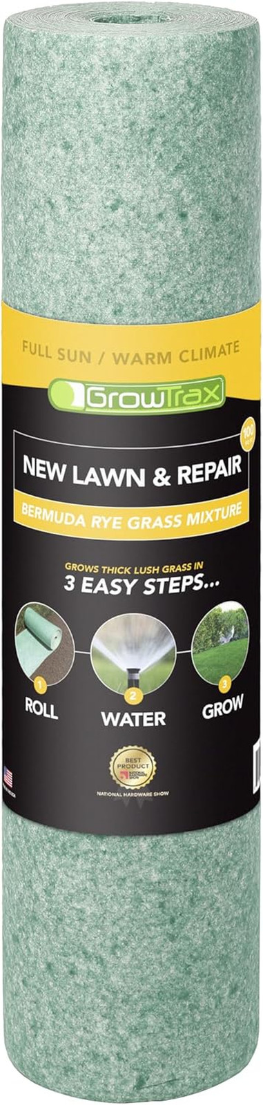 Biodegradable Grass Seed – 100 SQFT Bermuda Rye – Grass Seed and Fertilizer for
