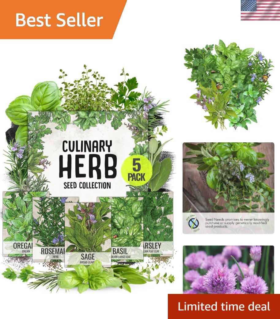 Grow Fresh Culinary Herbs – Italian Seed Variety Pack with Oregano, Basil & More