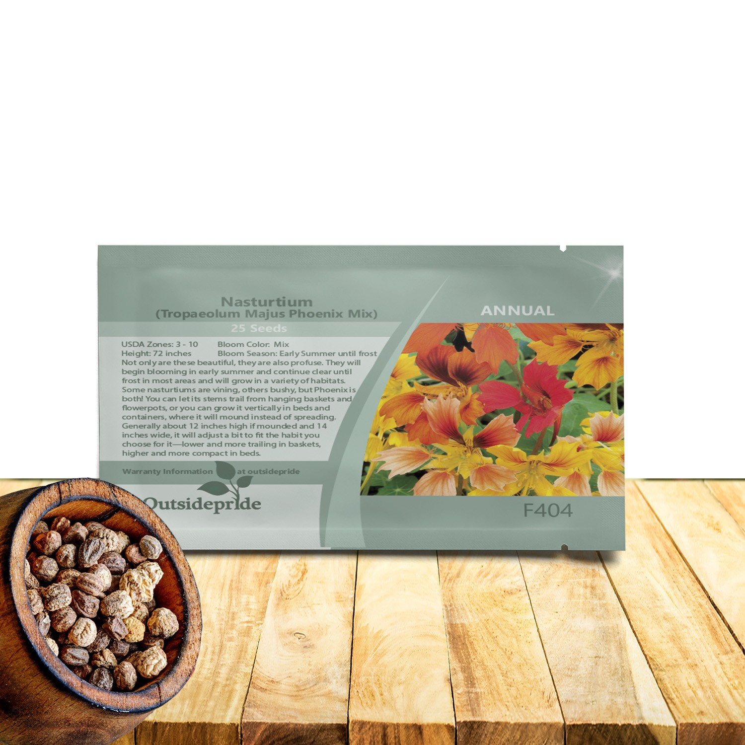 25 Seeds Nasturtium Tropaeolum Majus Phoenix Vine Seed Flower Mix