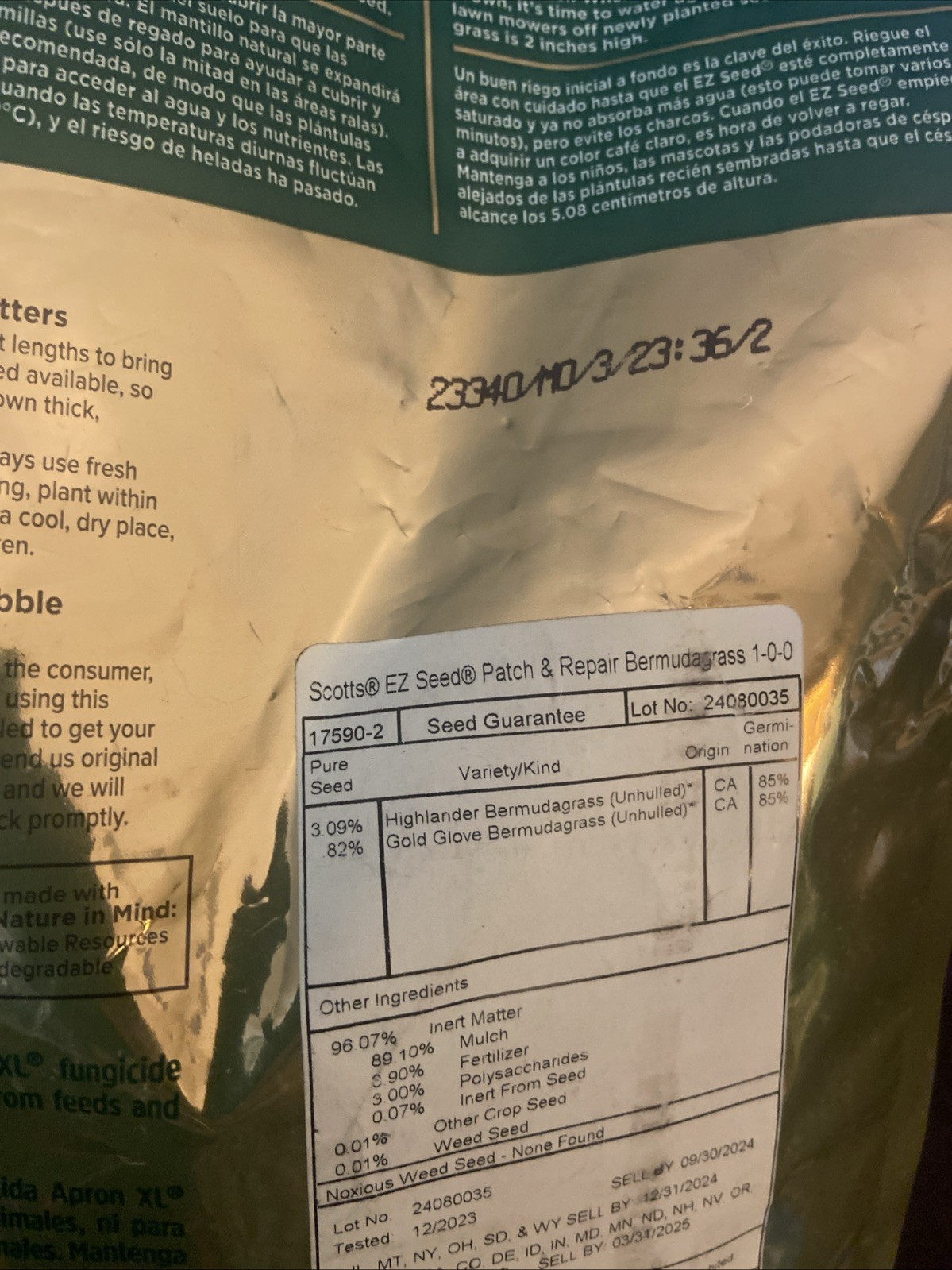 Scott’s Scotts EZ Seed Bermuda Grass Patch & Repair Seed Mulch & Fertilizer