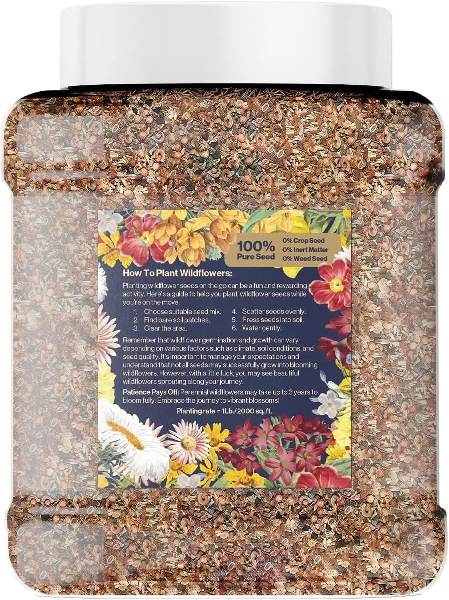 Bulk Wildflower Seed Shaker – Perennial Flower Seeds Mix to Plant Anywhere, by G