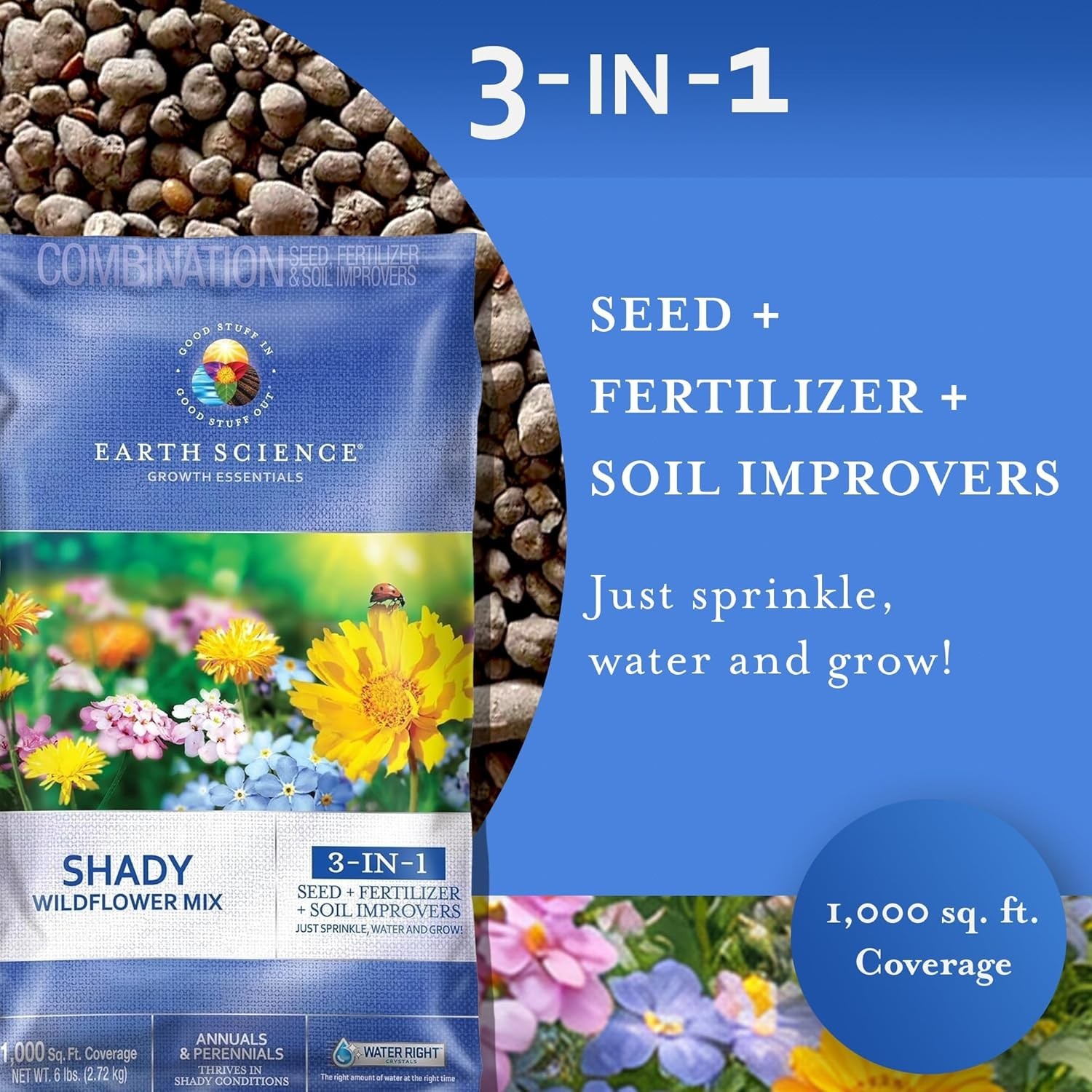 Vibrant Shady Wildflower Mix 6 lb – Eco-Friendly Seeds Safe for Kids & Pets