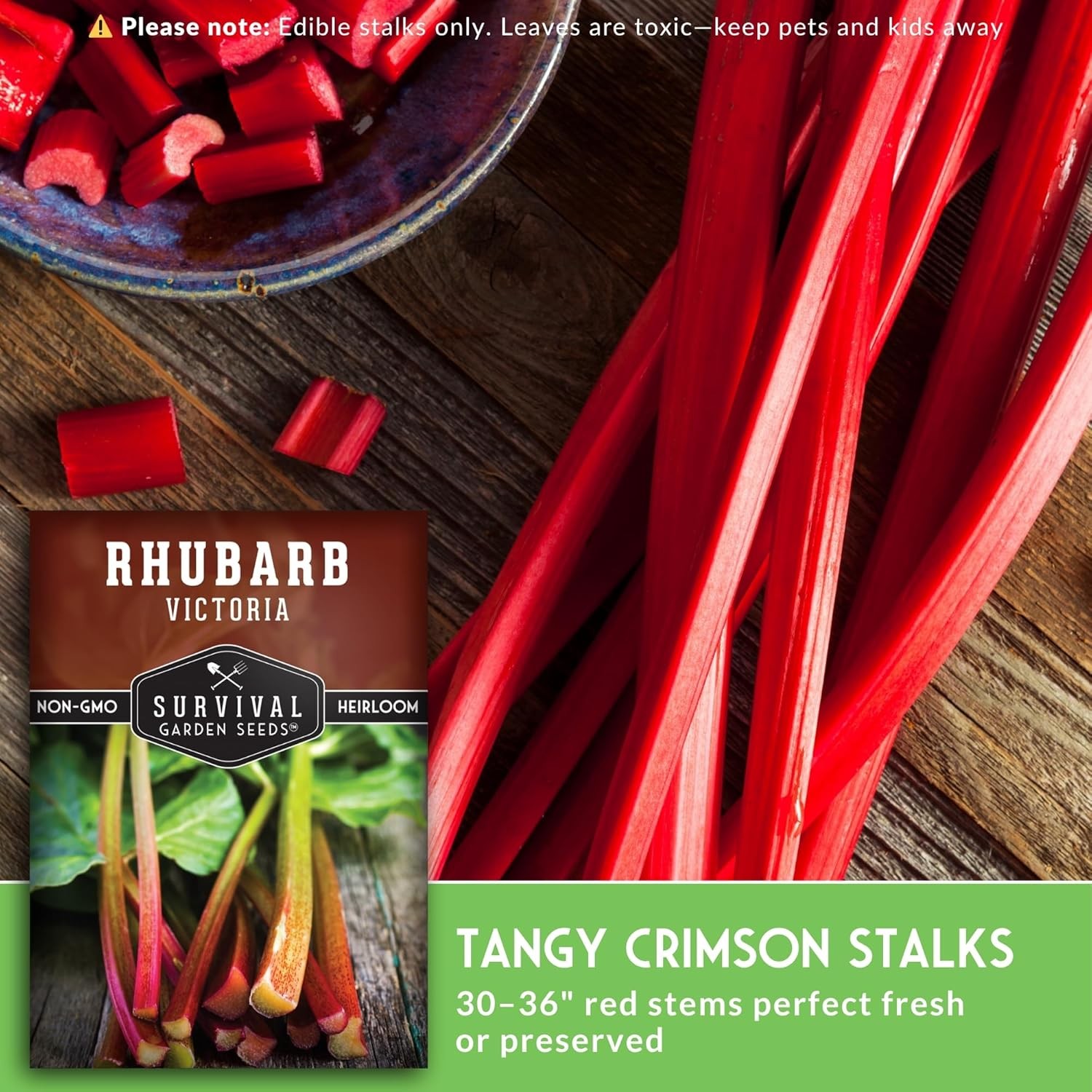 Victoria Rhubarb Seeds for Planting – Grow Cold-Tolerant Perennial Spring Vegeta