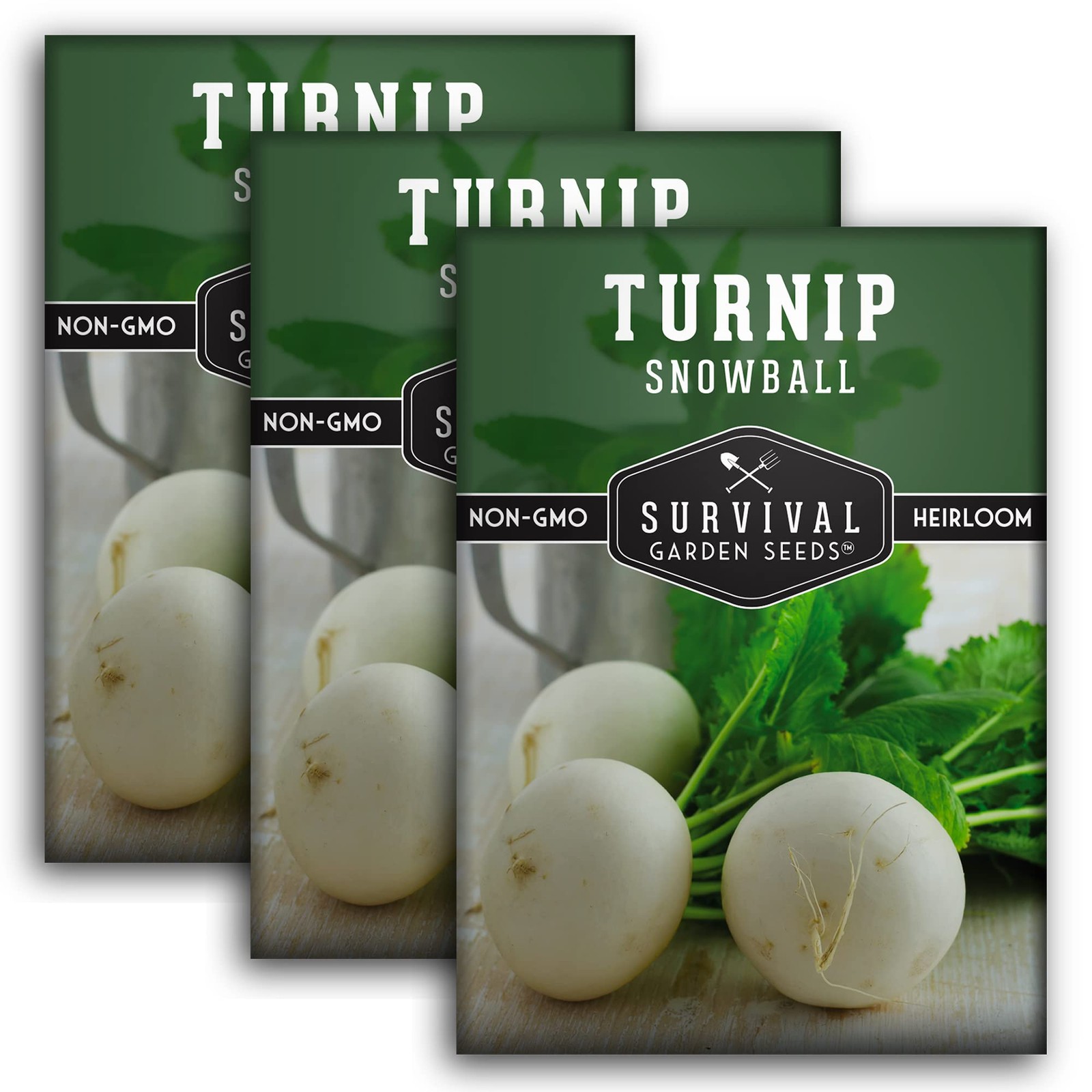Heirloom Turnip Seeds Snowball White, NonGMO for Fall & Spring Gardens 3