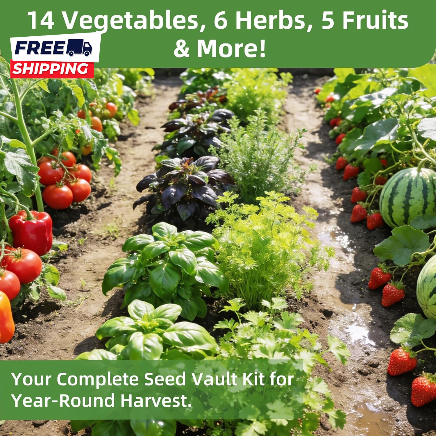 Seed Vault Heirloom Vegetable Seeds Planting Kit 15000+ Non Gmo Seeds