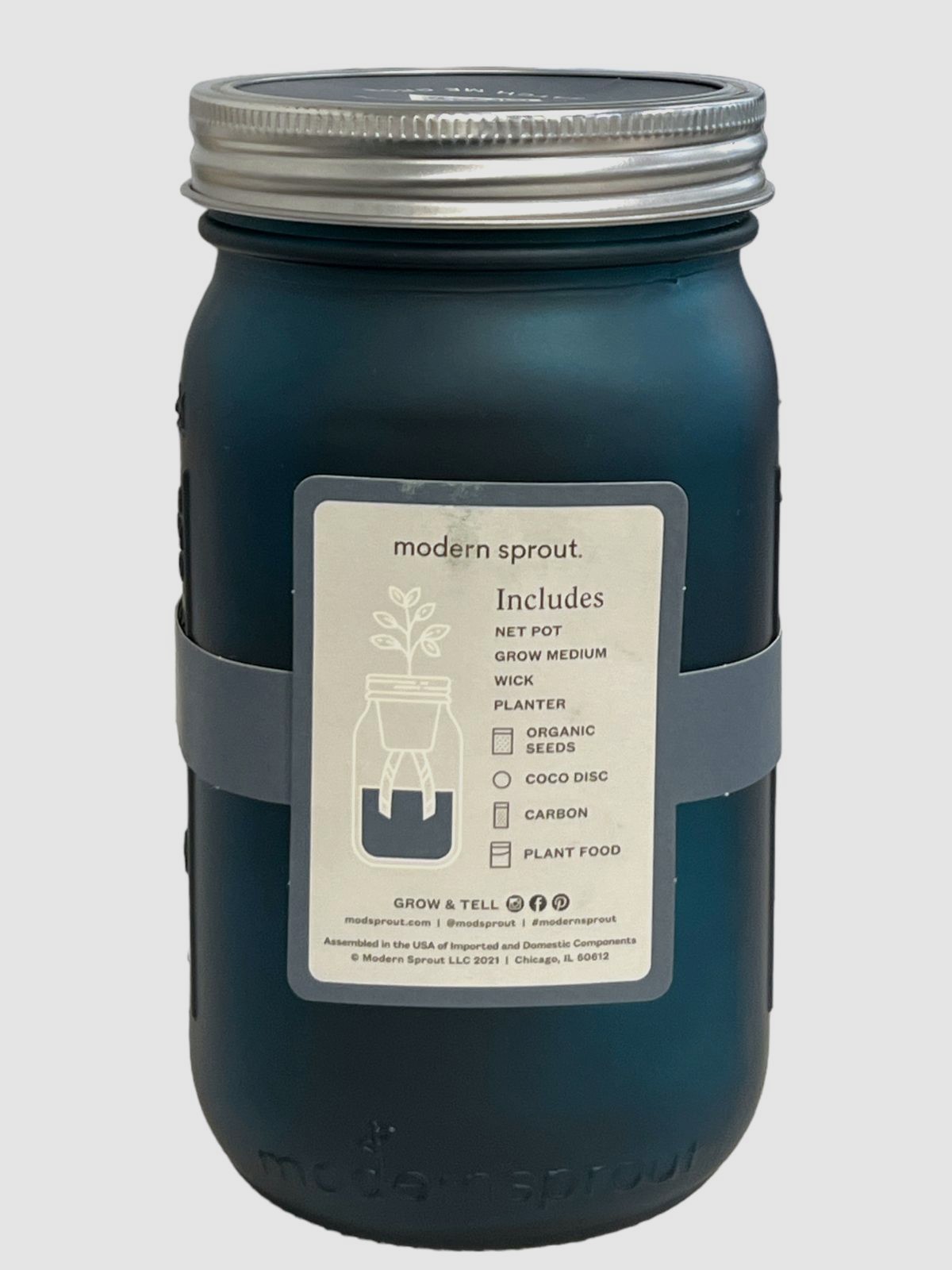 $24 Modern Sprout Blue Garden Jar Basil Growing Plant Kit