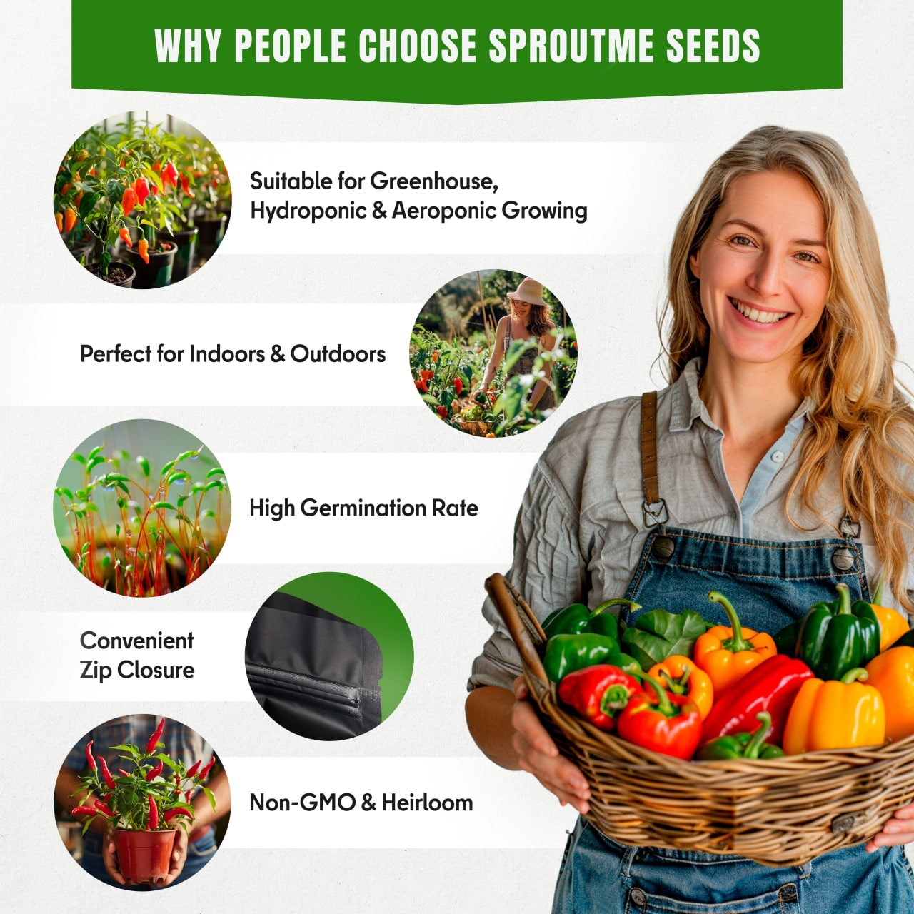 8 Hot Pepper Seeds Variety Pack – Mixed Heat Garden Collection, Heirloom Non-GMO