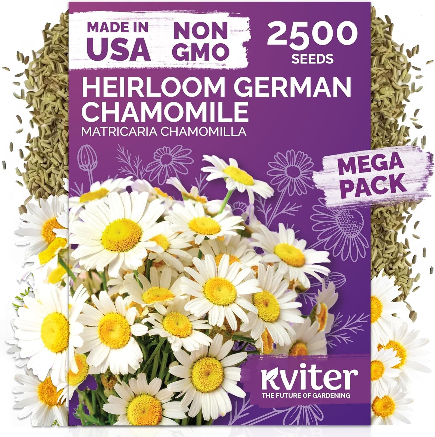 Aromatic German Chamomile Seeds – 2,500 Heirloom Seeds for Tea and Skin Remedies