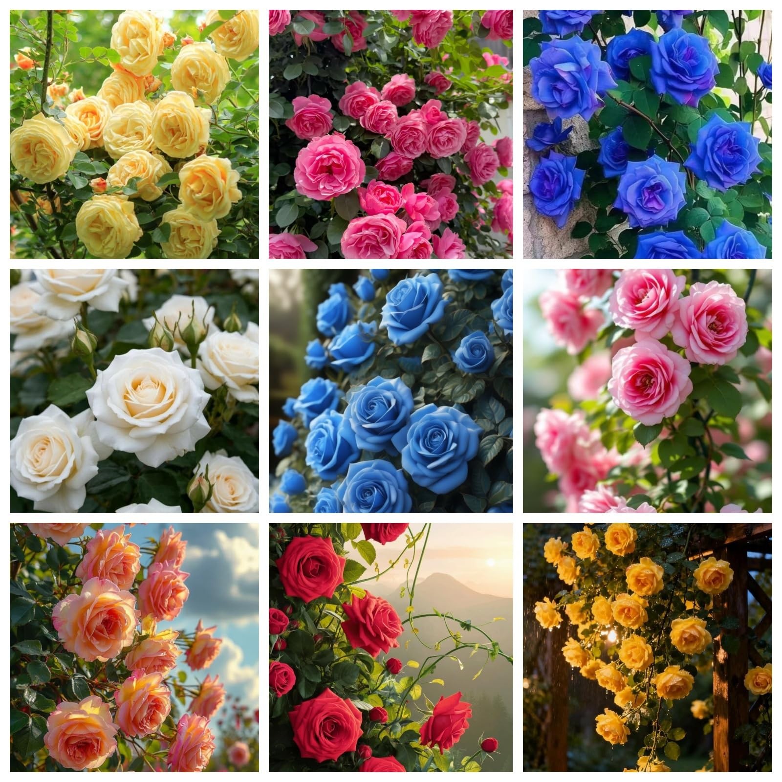 380+ Mix Perennial Climbing Rose Rosa Seeds Bush Vine Climber Fragrant Butter…