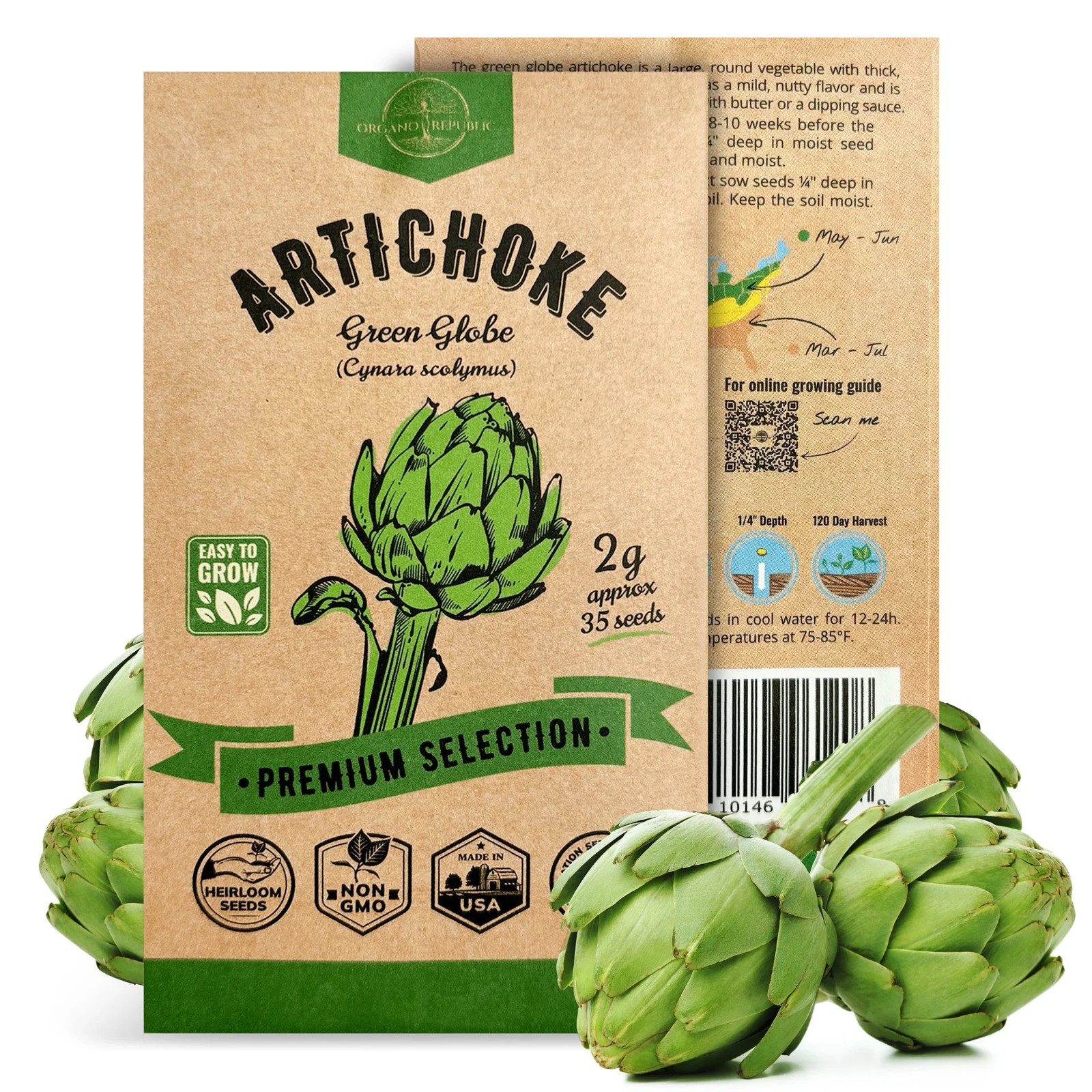 Artichoke Green Globe Seeds – Organo Republic