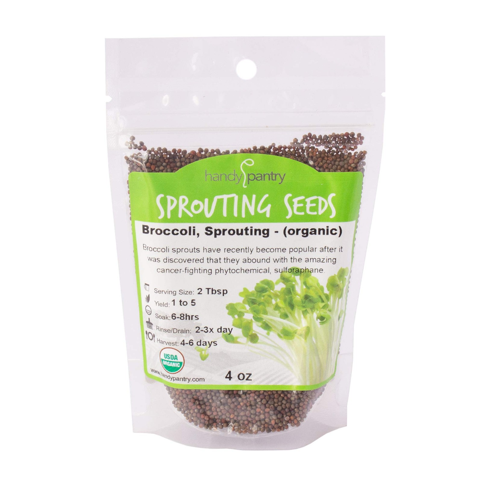Organic Broccoli Sprout Kit with Stainless Steel Lid, Stand, NonGMO Seeds