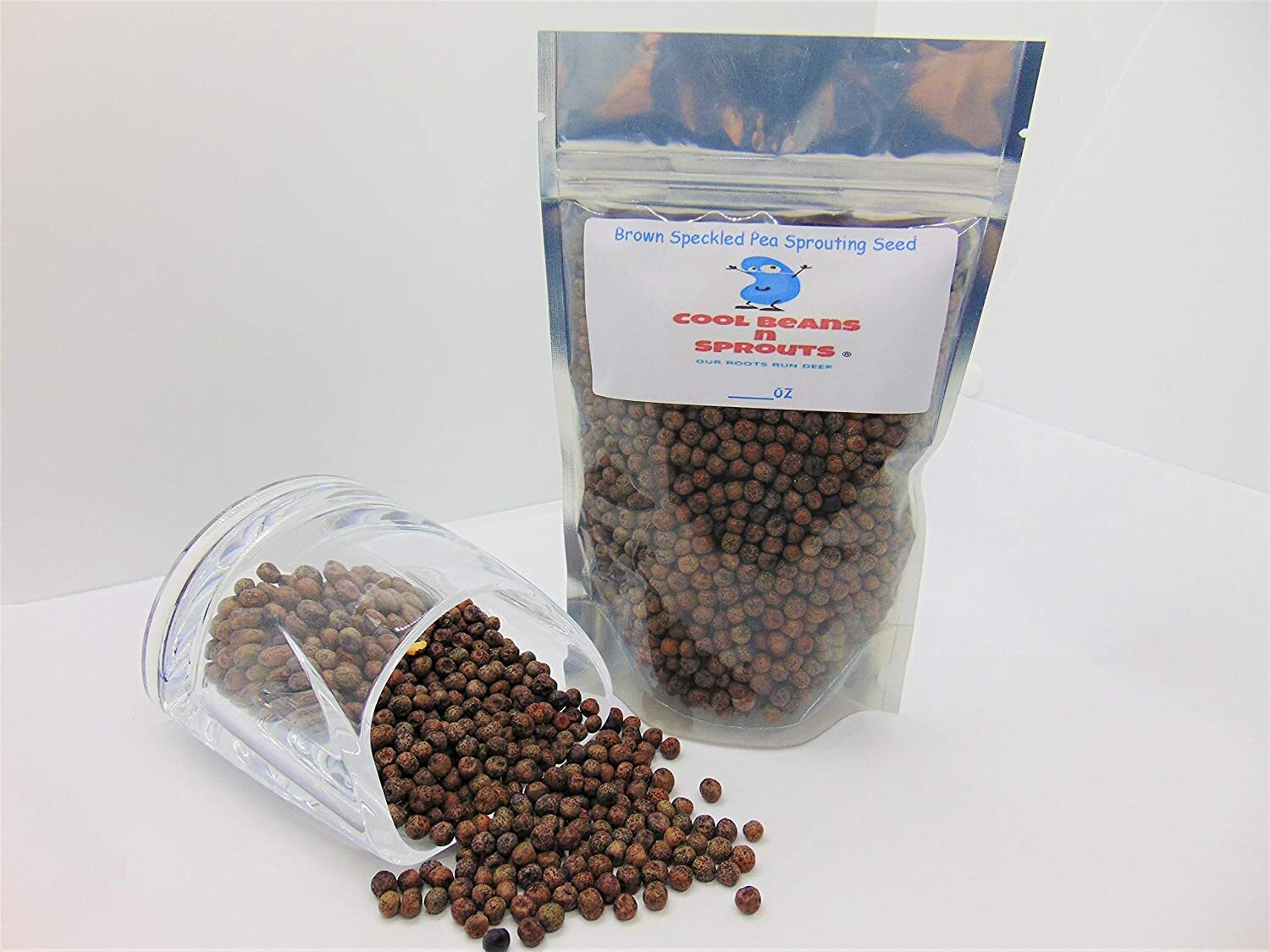 Brown Speckled Pea Seeds for Sprouting Microgreens, COOL BEANS N SPROUTS