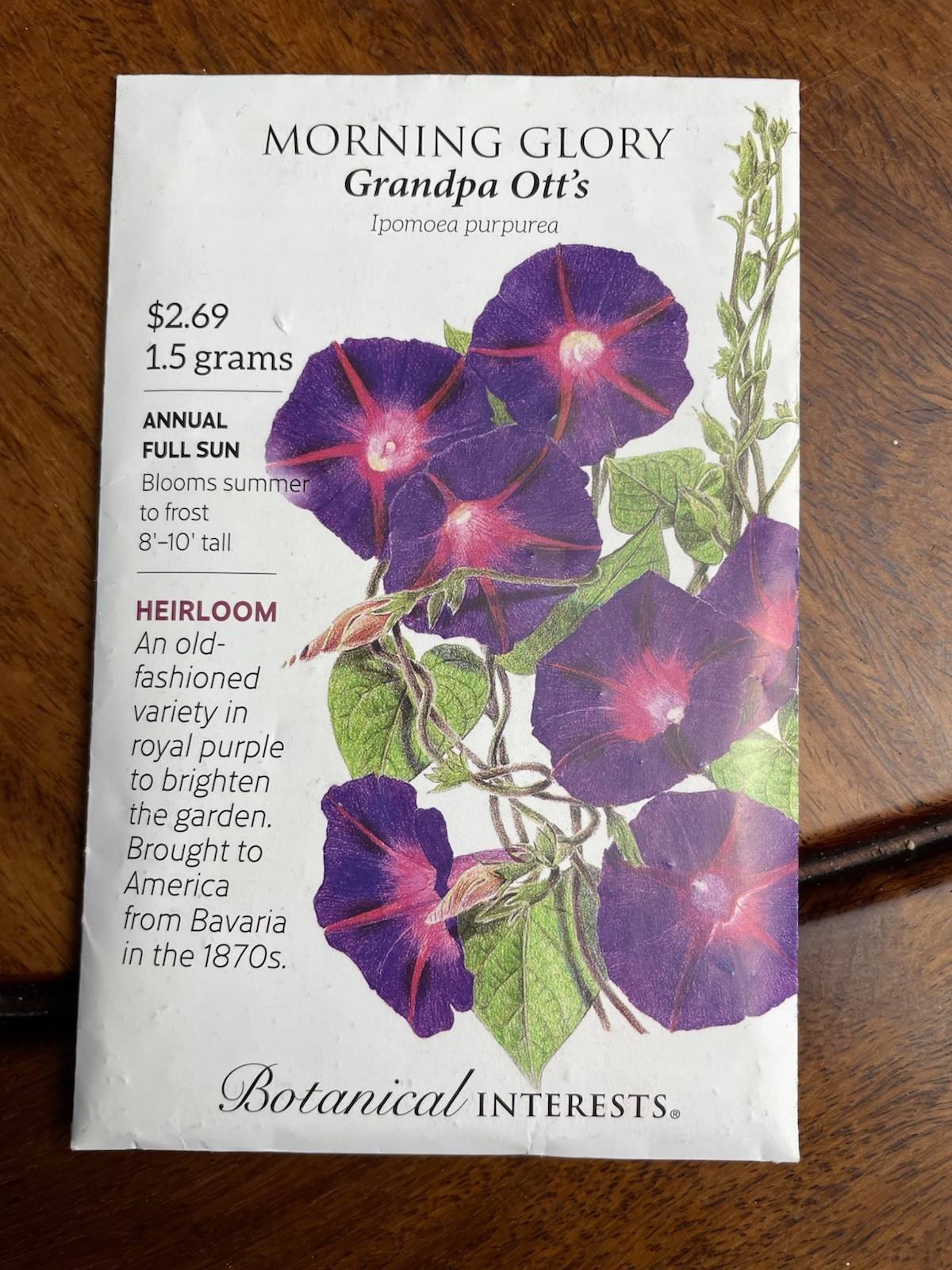 Botanical Interests Morning Glory & Cosmos Flower Seeds Attracts Bees Butterfly