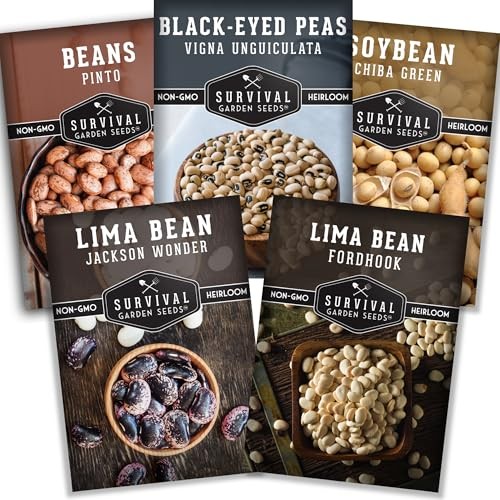 Dry Bean Seeds for Planting – 5 Heirloom Protein Varieties for Shelling &