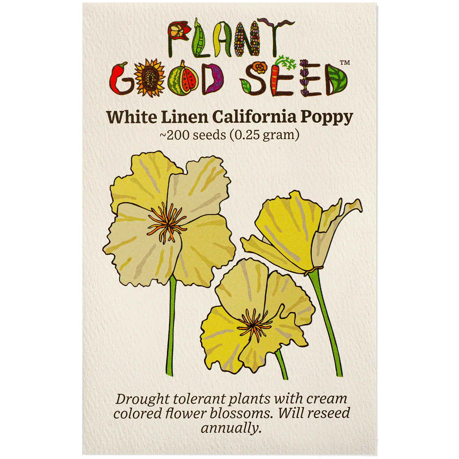 White Linen California Poppy Seeds